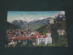 Postcard, postcard, k.U.K. World War II, Italy, Meran, Merano skyline, detail