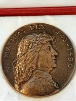 Mathias rex 1443 - 1490 gábor szabó bronze commemorative plaque double-sided coin