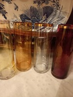 Régi retro színes irizáló üvegpoharak