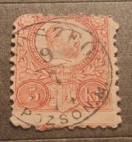 1871-1872 Hungarian copperplate in Pozson.M. With stamp.