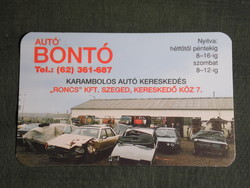 Kártyanaptár,  Autó bontó, Szeged, 1997,   (5)