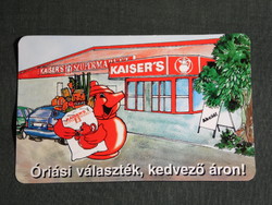 Kártyanaptár, Kaiser's szupermarket élelmiszer áruházak,grafikai rajzos,1997,   (5)