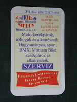 Kártyanaptár, Motoker motorkerékpár, kerékpár, robogó alkatrész üzlet, Siklós,  1997,   (5)