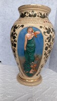 Beautiful majolica antique vase, 34 x 22 cm, 2918 gr., diameter of the spout: 14.7 cm