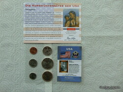 USA 6 darab cent - 1/2 dollár műagyag bliszter + certi Sacagawea indián