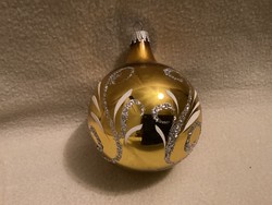Old glass larger size golden sphere Christmas tree decoration