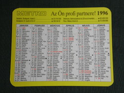 Card calendar, metro stores, name day, 1996, (5)