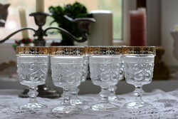 Italian vintage glass set, 6 pieces, flawless, with a beautiful gold rim