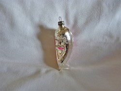 Old glass Christmas tree decoration - silver moon!