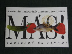 Card calendar, Nagyátád, golden pheasant, Szeged, eco canned goods, 1997, (5)