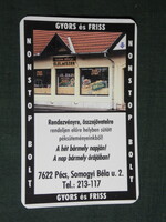 Card calendar, Somogyi, fast and fresh non-stop food store, Pécs, , 1997, (5)