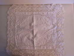 Handmade - 46 x 46 cm - table cloth - riselt - approx. Tiny hole - old - Austrian