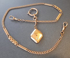 Pocket chain, gold-plated, with photo pendant. 46 cm. There is mail!