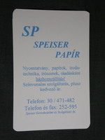 Kártyanaptár, SP Speiser papír írószer házhozszállítás üzlet, Pécs,  1997,   (5)