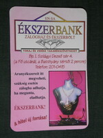 Kártyanaptár, Ékszerbank zálogház ékszerüzlet, Budapest,1997,   (5)
