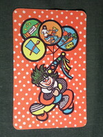 Card calendar, children's dental prevention committee, graphic designer, clown, 1996, (5)