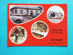 Képeslap (62) - Öttevény - Napsugár étterem mozaik 1970-es évek