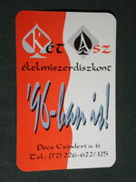 Kártyanaptár, Két Ász élelmiszer diszkont üzlet, Pécs, 1996,   (5)