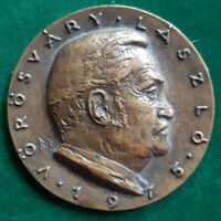 Brown wheat: László vöröváry book publisher, writer 1975, bronze plaque, medal