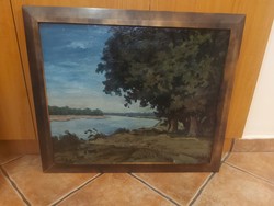 Painting by Zoltán Takács, oil, wood fiber, 50x60 /57x67 cm