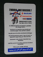 Kártyanaptár, Enduro motorosbolt,MZ ,Simson kereskedés szerviz,Pécs,grafikai rajzos, 1996,   (5)