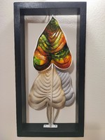 Leaves, stained glass handmade wall decoration.