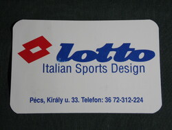 Card calendar, lotto sports clothing fashion, Pécs, 1996, (5)