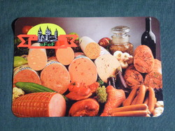 Card calendar, efef kft. , Pécs, meat industry meat processor, sliced, salami, 1996, (5)