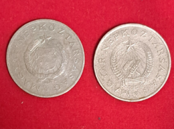 Kádár és Rákosi címeres 2 forintosok (2 darab) 1957 és 1952 (985)