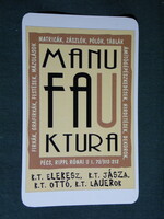 Kártyanaptár, Manufaktúra reklám dekor, cím festés, Pécs  1996,   (5)