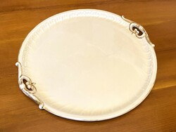 Antique round romantic porcelain serving coaster tray 38 cm