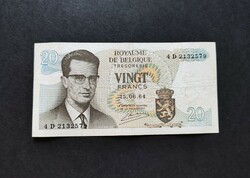 Belgium 20 Francs / Frank 1964, F+