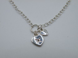 Uk0087 silver heart and padlock pendant bracelet 925