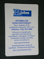 Card calendar, code printing book binding, Pécs, 1996, (5)