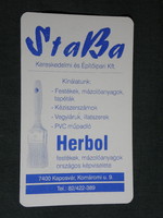 Kártyanaptár, Staba építőipari szerszám festék üzletek, Kaposvár, 1996,   (5)