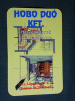 Kártyanaptár, Hobó Duó bútor lakberendezés üzlet, Pécs, grafikai rajzos, 1996,   (5)