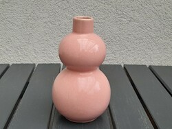 1,-Ft Gyönyörű rózsaszín mázas dupla hasú porcelán váza Zsolnay?