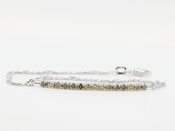 White gold women's bracelet with 0.58 carat colored diamonds - new condition!