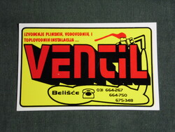 Card calendar, Croatia, belišće, belistye, ventil, water gas fitter, 1996, (5)