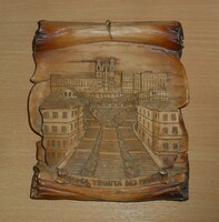 Roma Trinitá dei Monti emlék tárgy -szuvenír. fali dísz 15 x 17 cm.