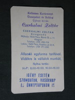 Kártyanaptár, Cserhalmi Zoltán üveges, Pécs,1996,   (5)