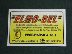 Kártyanaptár,Horvátország, Valpó, Elmo-Bel ,Erőművek és berendezések gyártása, szerelése,1996,   (5)