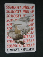 Kártyanaptár, Somogyi Hírlap napilap, újság, magazin, Kaposvár, látkép templom,1995,   (5)