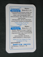 Card calendar, horizont video club rental, Mohács, 1995, (5)