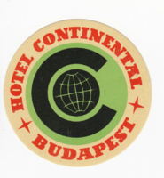 Hotel continental Budapest - suitcase label