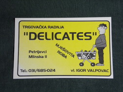 Card calendar, Croatia, Petrijevci, Igor Valpovac delicates, general store, graphics, 1996, (5)