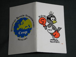Card calendar, frsz, police union, graphic artist, humorous, 1995, (5)