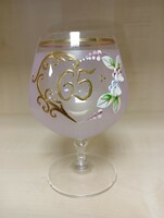 Birthday, anniversary painted glass goblet-65!