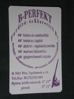 Kártyanaptár, B-Perfekt fordító,tolmács, közvetítő iroda, Pécs,1995,   (5)