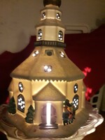 Christmas atmosphere lighting ceramic church wired 33x20cm. Beautiful flawless new